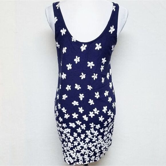 VINTAGE 80s Jantzen Blue Floral Swimsuit Coverup - Picture 7 of 10